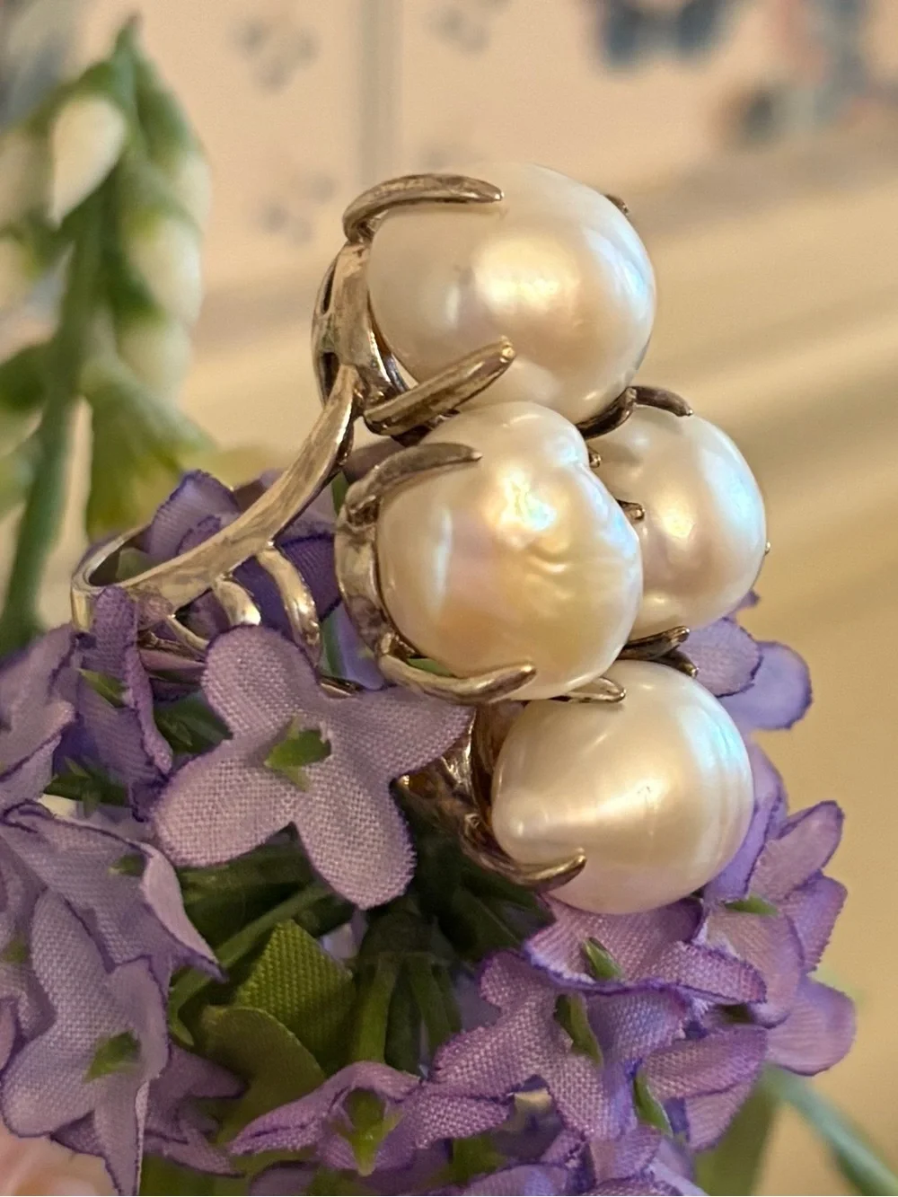 Silpada Sterling Silver and Pearl “Coastal” Ring R2940 Size 8 1/4